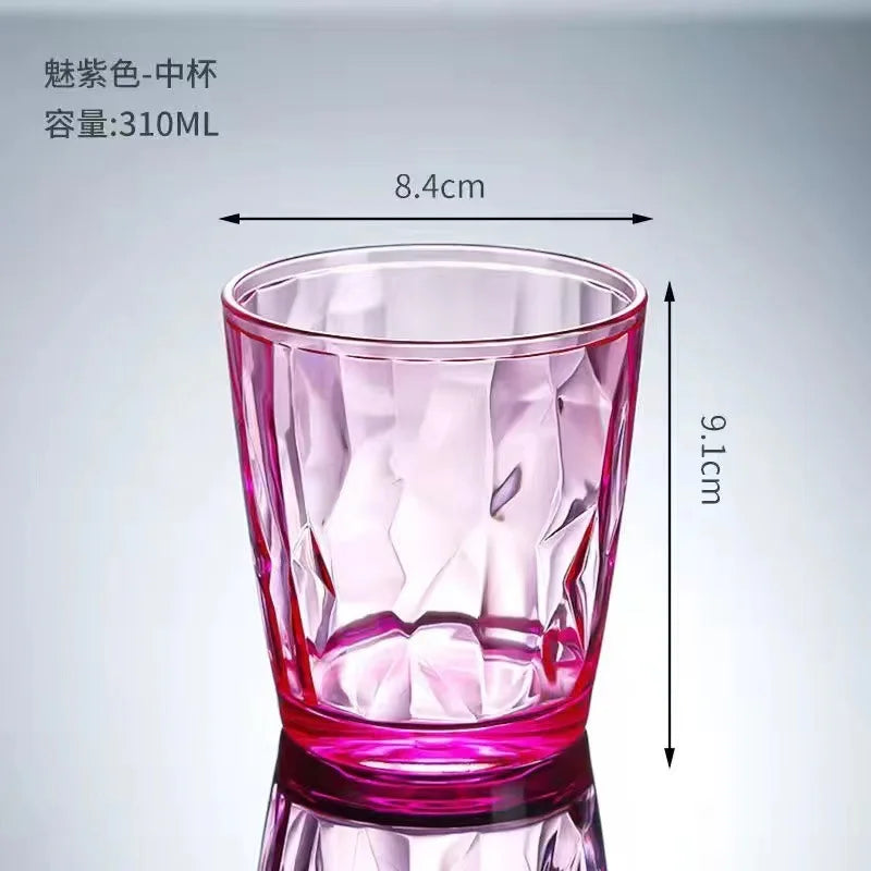 1/2/4/6pcs Acrylic AS Wine Glasses Whiskey Cocktail Juice Drinking Tumblers Plastic Cups Reusable Coffee Tea Water Cup for Party