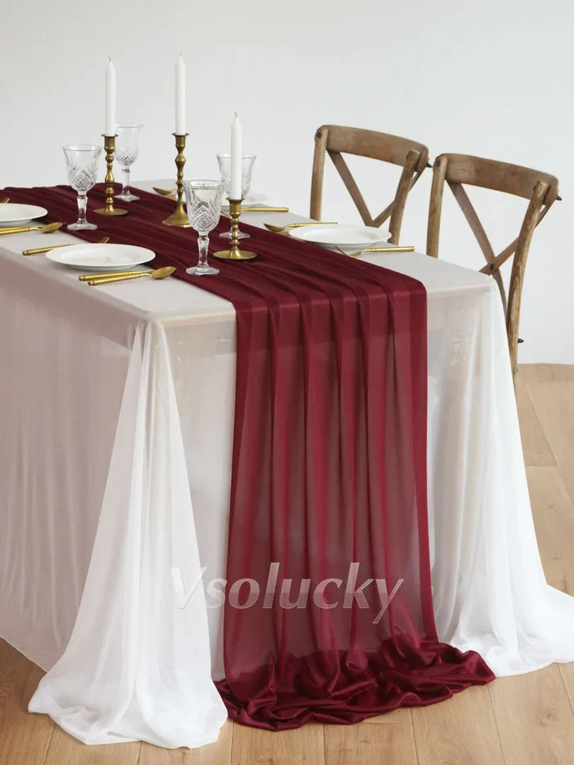Table Runner Luxury Sheer for Wedding Rustic Boho Party Bridal Shower Birthday Christmas Decorations