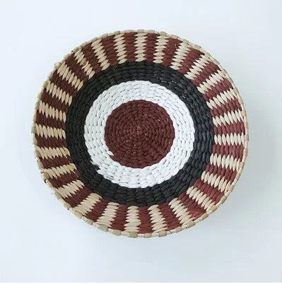 Boho Hand Woven Wall Basket Hanging Home Decorative Rustic Wall Basket Decor Pendants For Kitchen Farmhouse Table Living Room