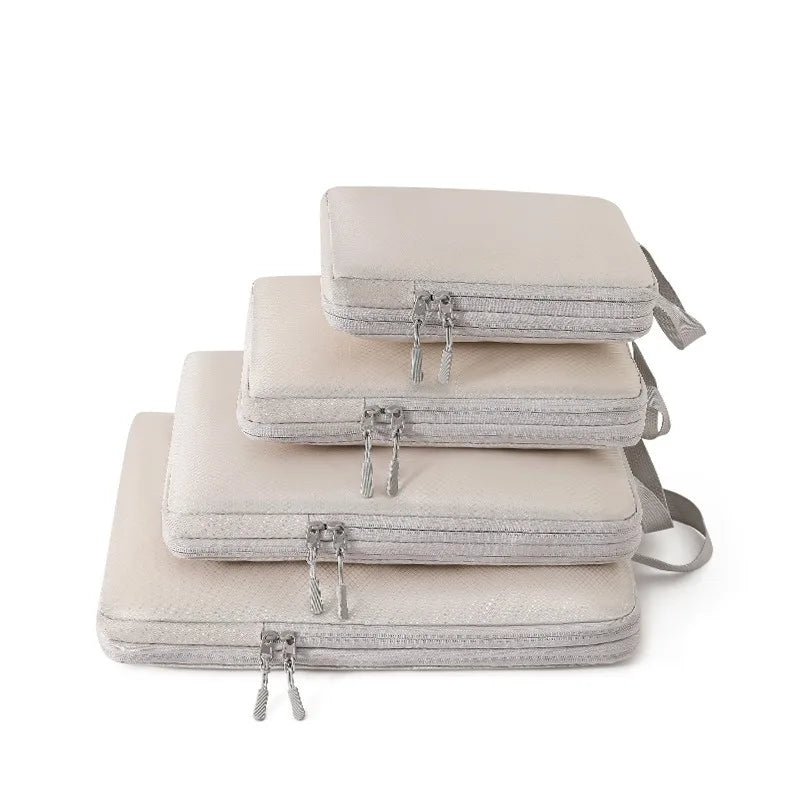 4PCS/Set Compressible Packing Travel Storage Bag Cubes Waterproof Suitcase Portable With Handbag Luggage Organizer