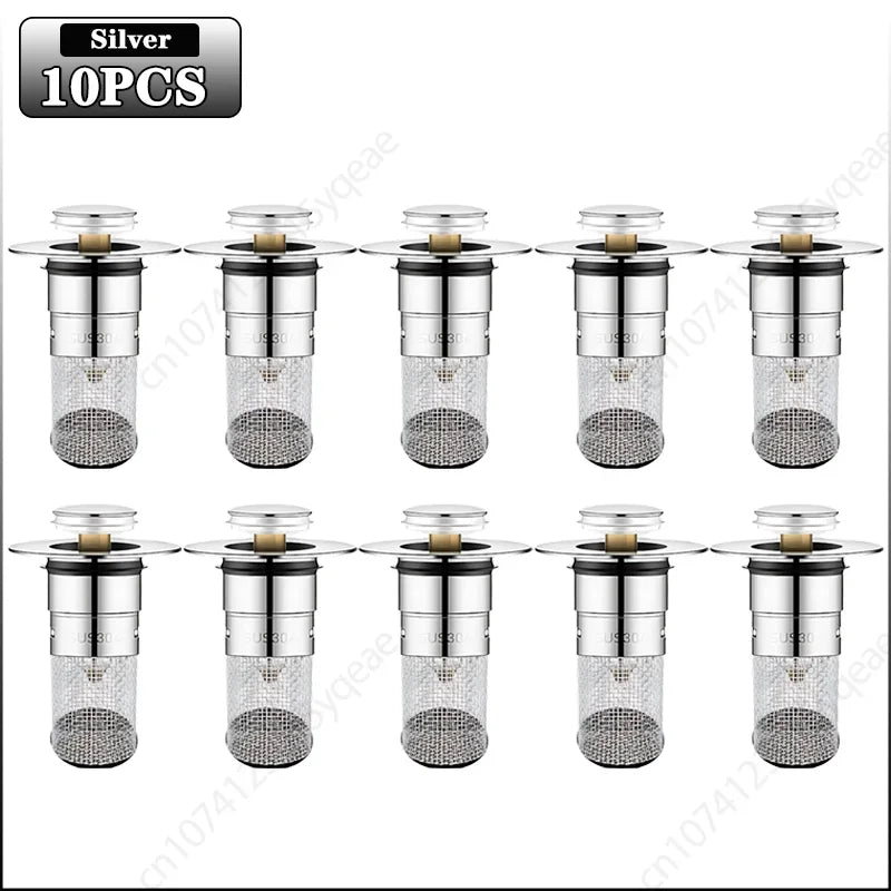 Durable Stainless Steel Floor Drain Stopper with Hair Catcher Anti Odor Pop Up Core for Bathroom Washbasin and Shower Cleaning