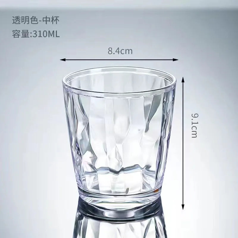 1/2/4/6pcs Acrylic AS Wine Glasses Whiskey Cocktail Juice Drinking Tumblers Plastic Cups Reusable Coffee Tea Water Cup for Party