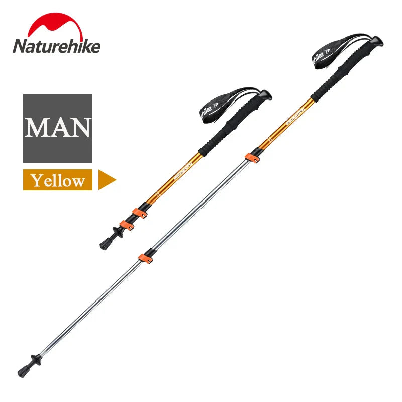 Naturehike Hiking Poles Three Sections Of Aluminum Pole For Mountaineering Hiking Skiing Travel Poles Climbing Trekking Pole