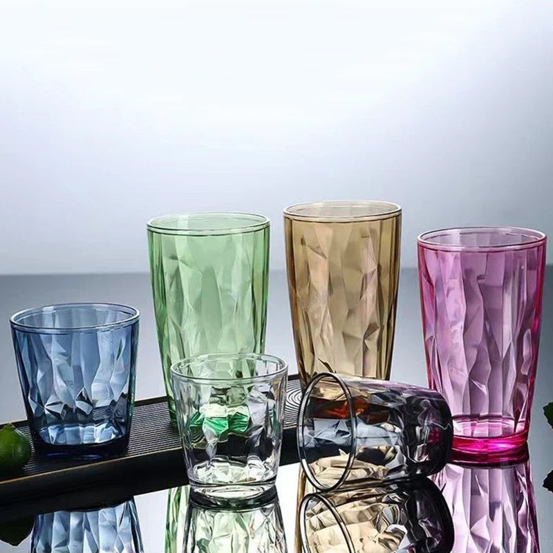 1/2/4/6pcs Acrylic AS Wine Glasses Whiskey Cocktail Juice Drinking Tumblers Plastic Cups Reusable Coffee Tea Water Cup for Party