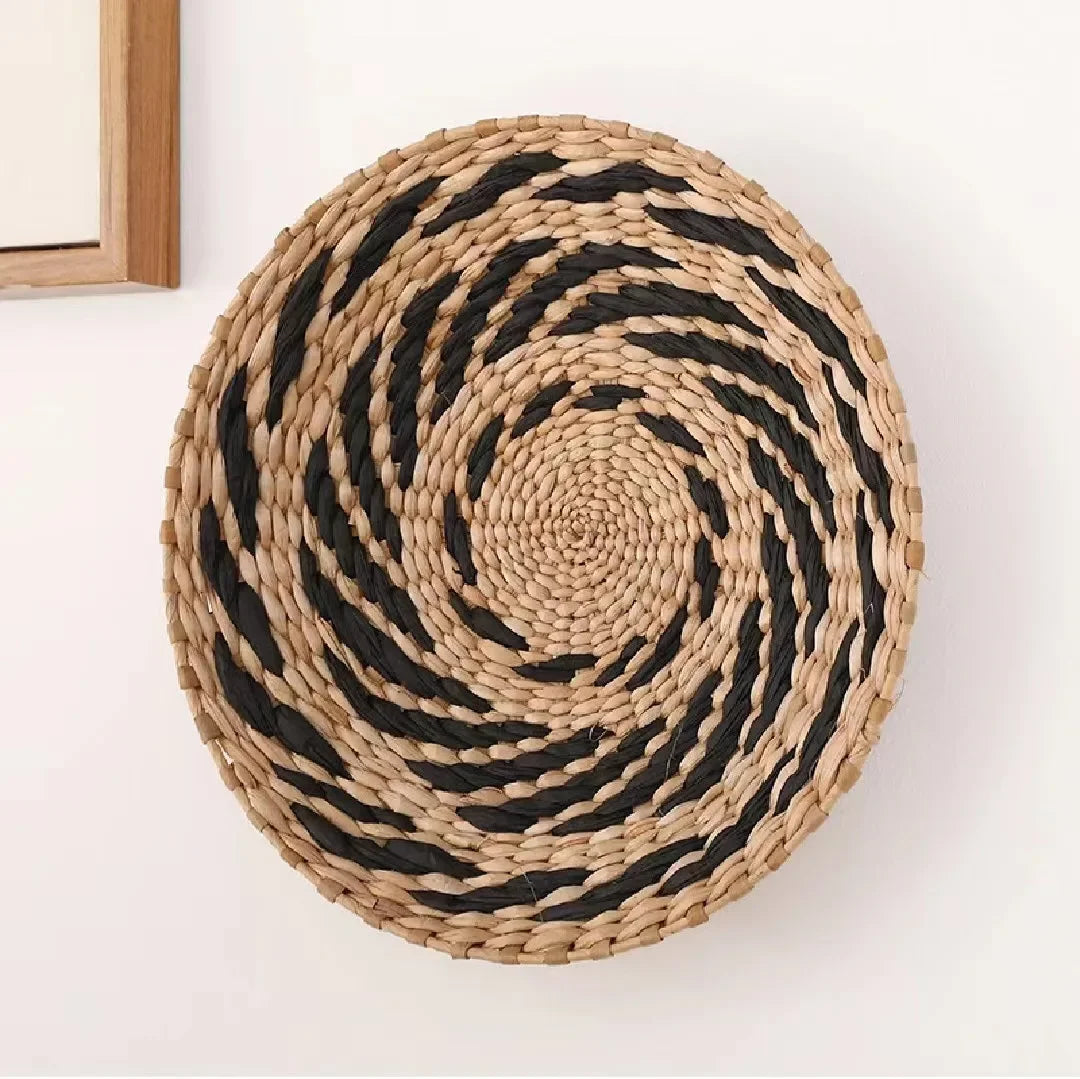 Boho Hand Woven Wall Basket Hanging Home Decorative Rustic Wall Basket Decor Pendants For Kitchen Farmhouse Table Living Room