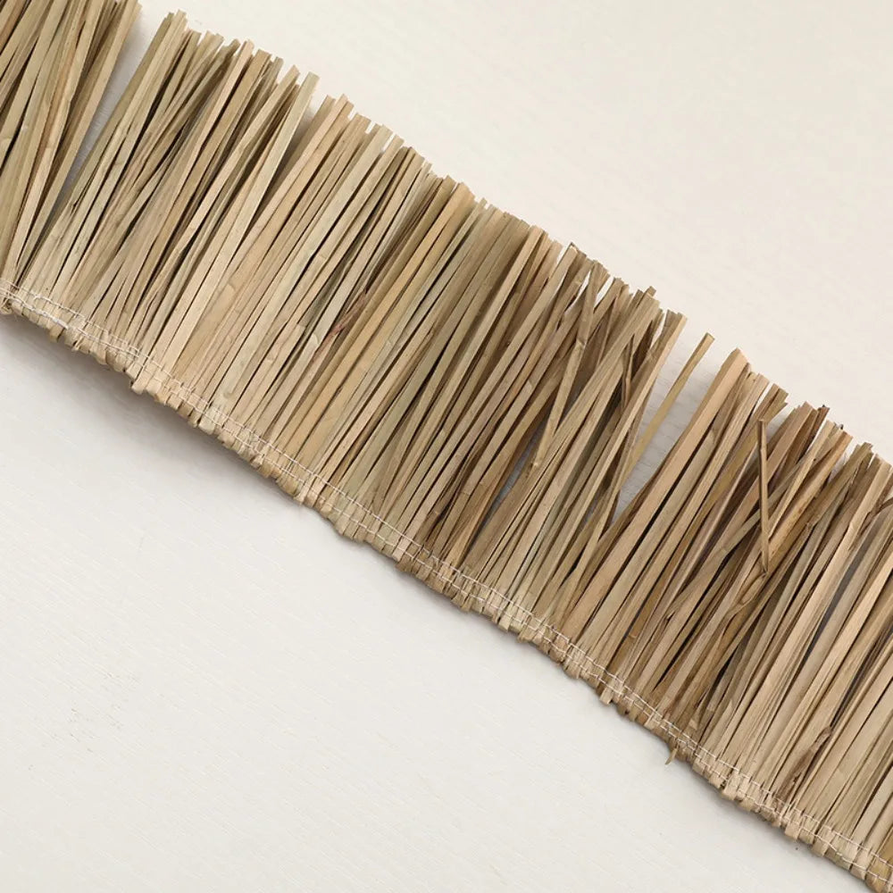 Natural Homestay Ornament Home Supply Jute Fringe Trim Background Wall Decoration Lafite Grass Garland Straw Tassels