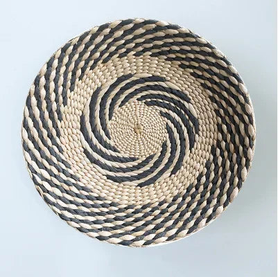 Boho Hand Woven Wall Basket Hanging Home Decorative Rustic Wall Basket Decor Pendants For Kitchen Farmhouse Table Living Room