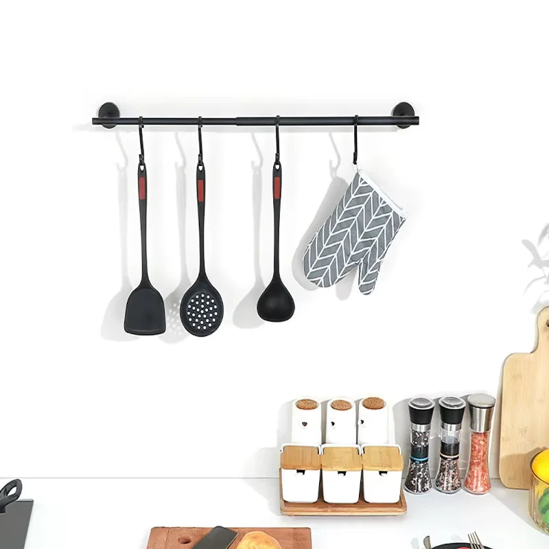No Drill or Drill Retractable Towel Bar, 304 Stainless Steel Wall Mounted Towel Rack, Adjustable Hanging Drying Bar for Bathroom