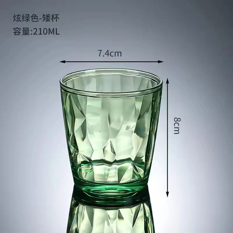 1/2/4/6pcs Acrylic AS Wine Glasses Whiskey Cocktail Juice Drinking Tumblers Plastic Cups Reusable Coffee Tea Water Cup for Party