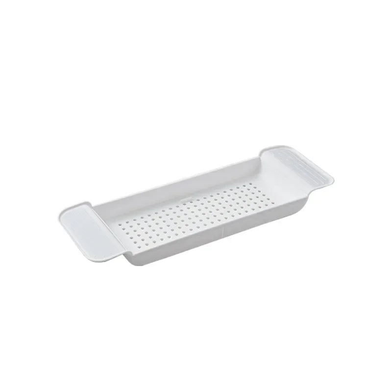 Retractable Bathtub Caddy Tray-Adjustable Plastic Bath Tub Organizer,Non-Slip Bathroom Shelf for Shower Storage bathtub tray