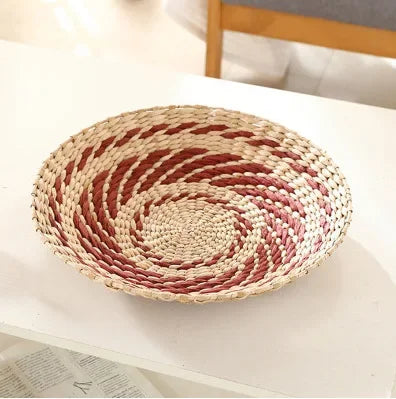 Boho Hand Woven Wall Basket Hanging Home Decorative Rustic Wall Basket Decor Pendants For Kitchen Farmhouse Table Living Room