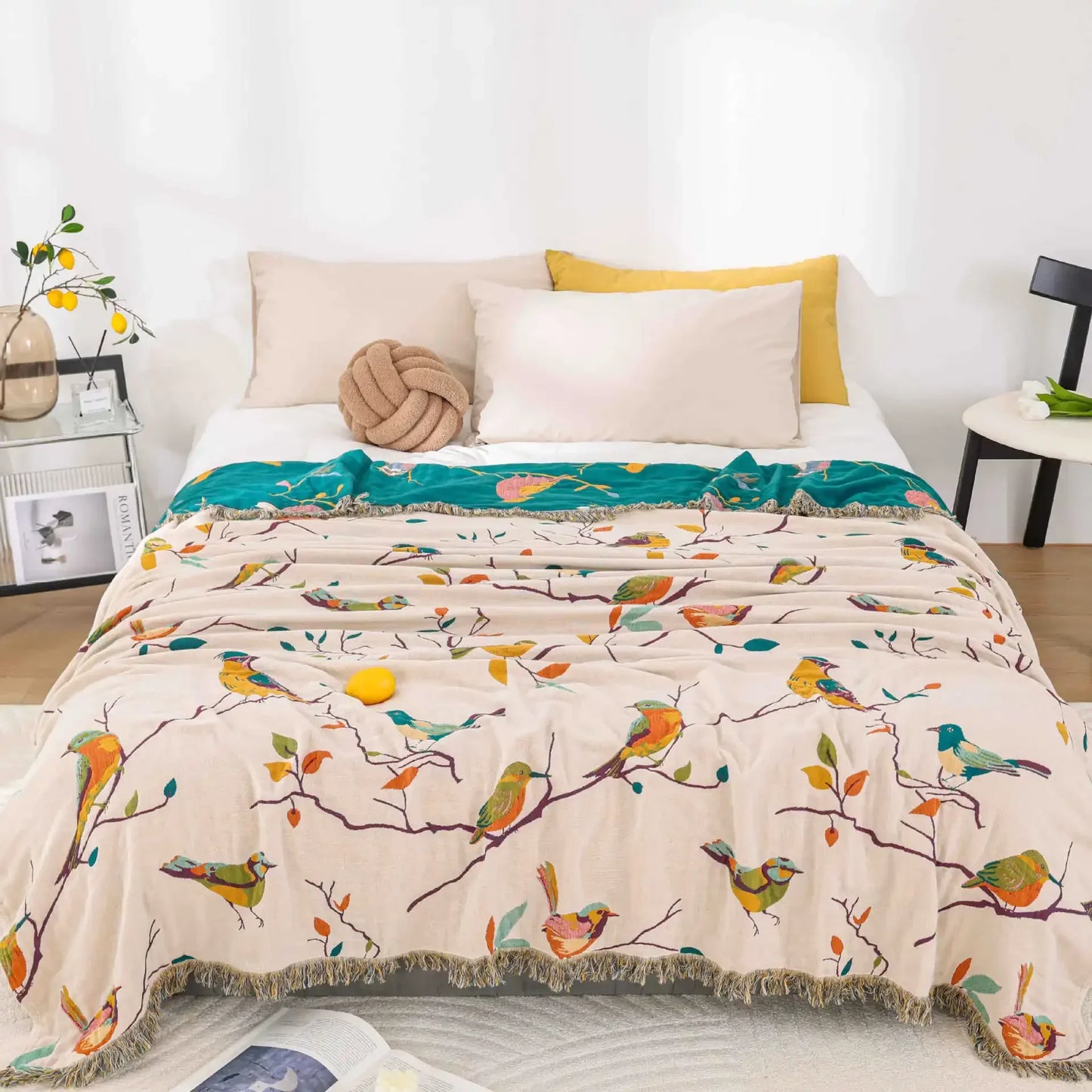 New Flowers Cotton Blanket Bedspread Single Double Home Decor Sofa Cover Summer Cooling Quilt Nap Blanket Cover Soft Bed Sheet