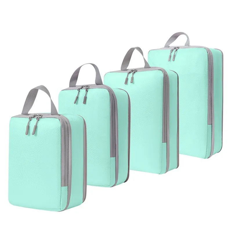 4PCS/Set Compressible Packing Travel Storage Bag Cubes Waterproof Suitcase Portable With Handbag Luggage Organizer