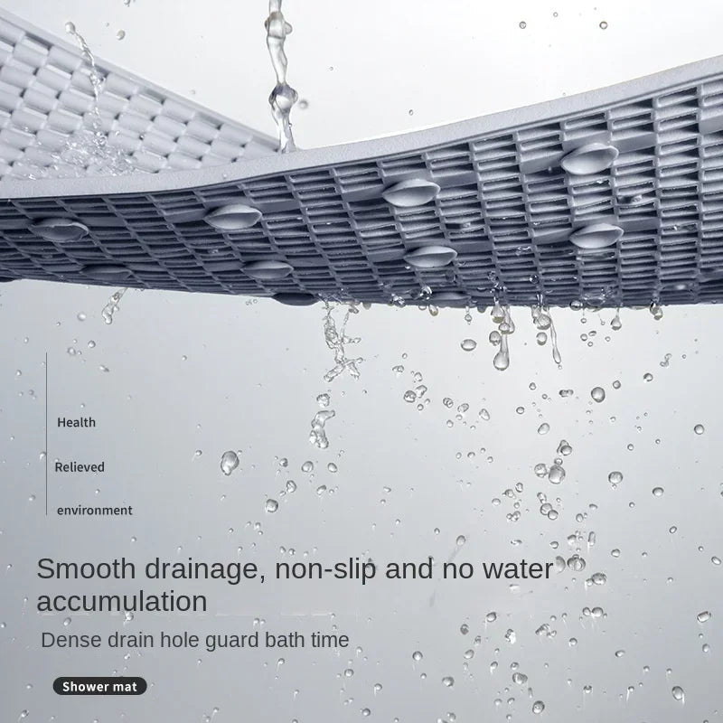 1pcs Non-Slip PVC Bathroom Floor Mat - Waterproof Shower Room Anti-Skid Foot Pad Bath Mat for Bathroom Rug Toilet Carpet