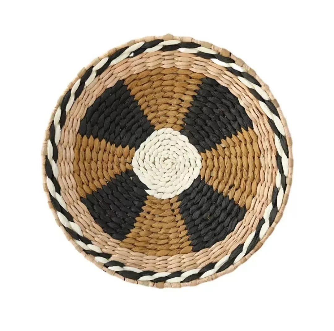 Boho Hand Woven Wall Basket Hanging Home Decorative Rustic Wall Basket Decor Pendants For Kitchen Farmhouse Table Living Room