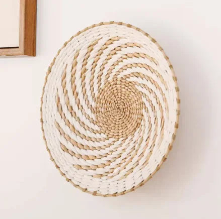 Boho Hand Woven Wall Basket Hanging Home Decorative Rustic Wall Basket Decor Pendants For Kitchen Farmhouse Table Living Room