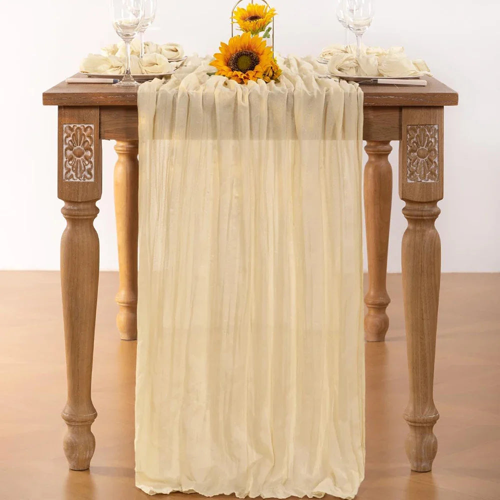 Lilac Purple Lavender Cheesecloth Table Runner Wedding Party Boho Rustic Gauze Table Runner Bridal Shower Birthday Decorations