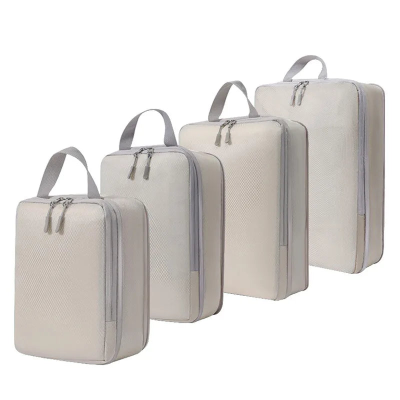4PCS/Set Compressible Packing Travel Storage Bag Cubes Waterproof Suitcase Portable With Handbag Luggage Organizer