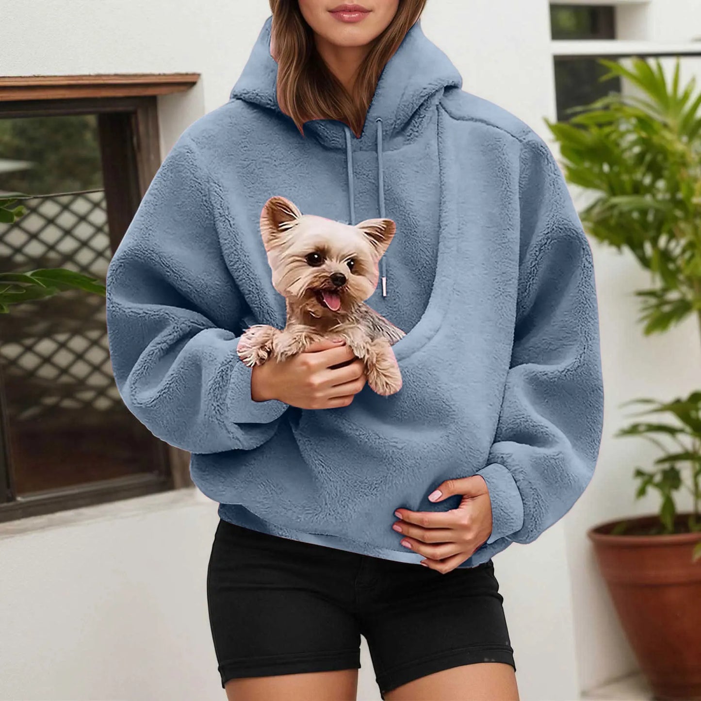 Cat Lovers Hoodie Kangaroo Dog Pet Holder Carrier Big Pouch Pocket Pullovers Sweatshirt Animal Pouch Hood Sweatshirt For Women