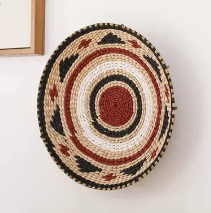 Boho Hand Woven Wall Basket Hanging Home Decorative Rustic Wall Basket Decor Pendants For Kitchen Farmhouse Table Living Room