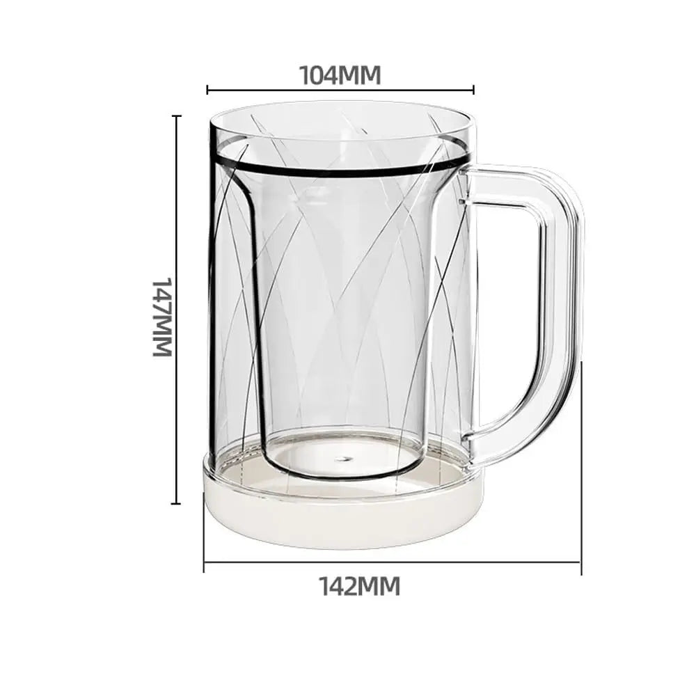 Home with Handle Liquid Refrigerator Frozen Cup Summer PET/PP Freezer Beer Mugs Thickened 20oz Drink Glass Beer Mug