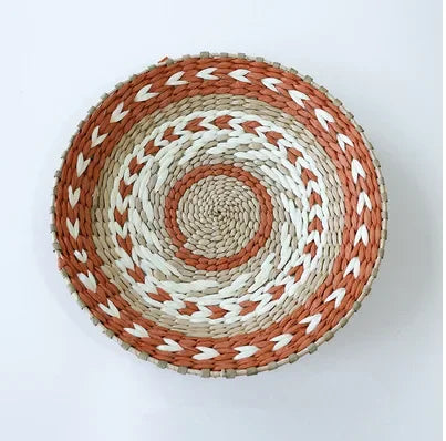 Boho Hand Woven Wall Basket Hanging Home Decorative Rustic Wall Basket Decor Pendants For Kitchen Farmhouse Table Living Room
