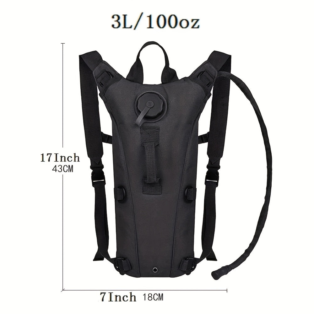 Hydration Backpack with 101.44oz Water Bladder - Tactical Water Bag Lightweight WithAdjustable Straps, Large Capacity for Hiking, Biking, Running & Climbing, Black, HikingBackpack