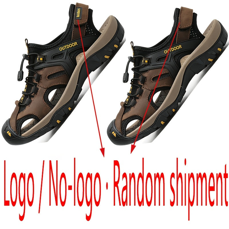Men'S Leather Sandals for Men Fisherman Men'S Black Brown Grey Size Summer Shoes Male Hiking Shoe Man Casual