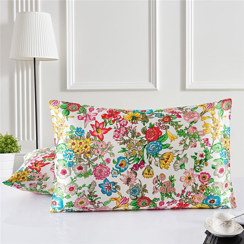 1pc Luxurious 100% Mulberry Silk Pillowcase with Zipper Closure - Soft Leopard Print, Polka Dot & Floral Designs, Skin-Friendly & Durable, Multiple Colors Available