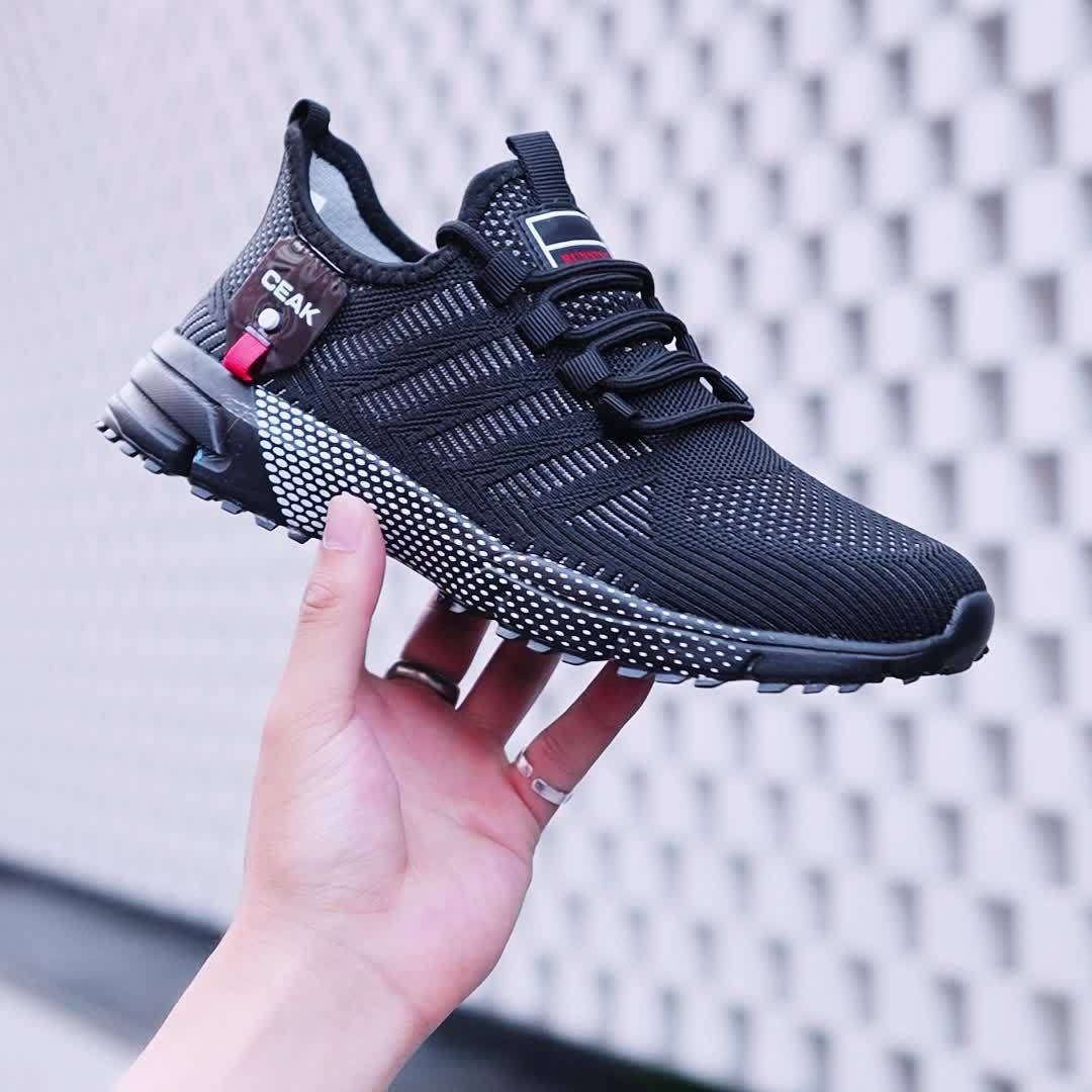 Men'S Breathable Mesh Sneakers - Lightweight Low-Top Training Shoes with EVA Cushioning, & Red Accents for Running, Hiking, Gym & Casual Wear - All-Season Comfort, Hiking Footwear, Sleek Sporty Design, Durable Traction Footwear