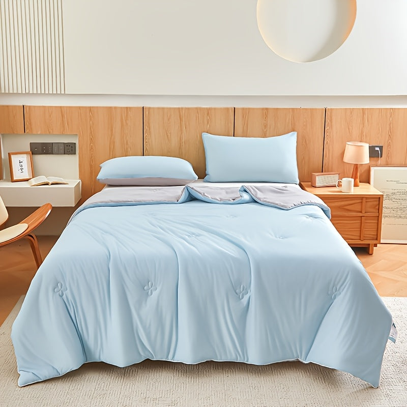 1pc Ultra-Soft Cool Summer Quilt - Lightweight & Breathable Air Conditioning Blanket, Skin-Friendly Cooling Material, Perfect for Hot Sleepers, Solid Color, Easy Care