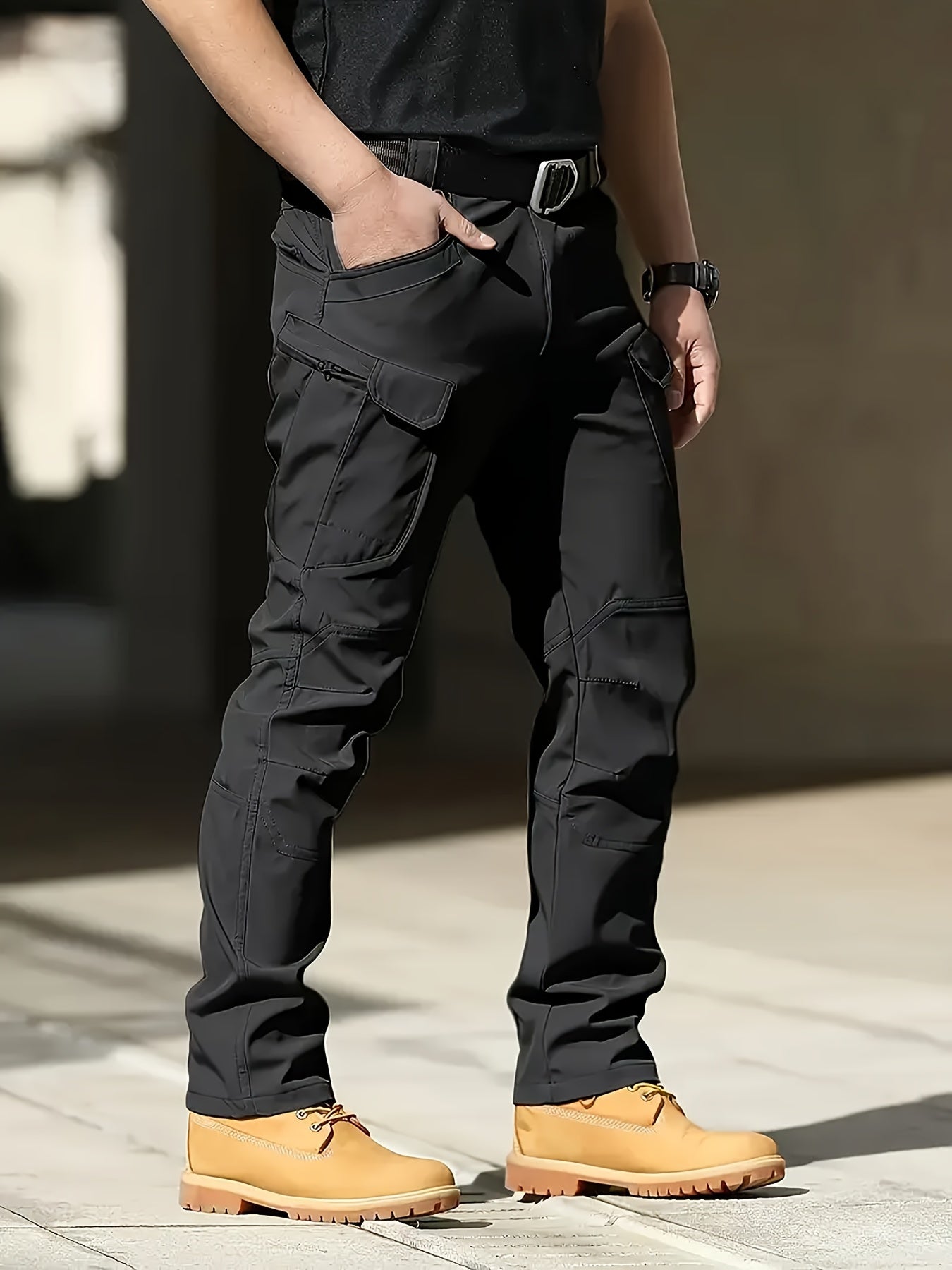 Men's Tactical Cargo Pants - Stretch Fabric with Multiple Pockets, Regular Fit, Machine Washable - Elastic Waist for Everyday Comfort - Durable Outdoor Hiking and Casual Workwear - Casual Cargo Pants