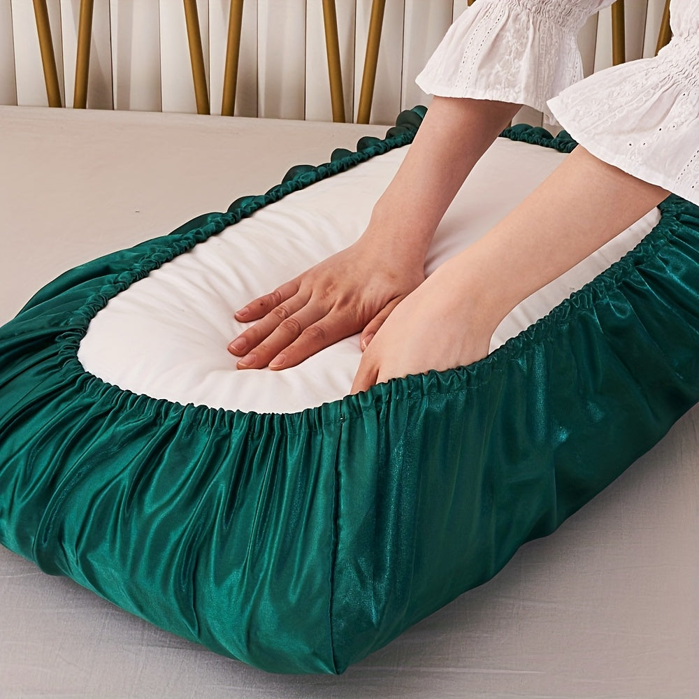 1pc Luxury Satin Pillowcase- Elegant Red, Pink, Green, Purple, Yellow, Teal, Golden, Brown, Orange, Navy, Burgundy