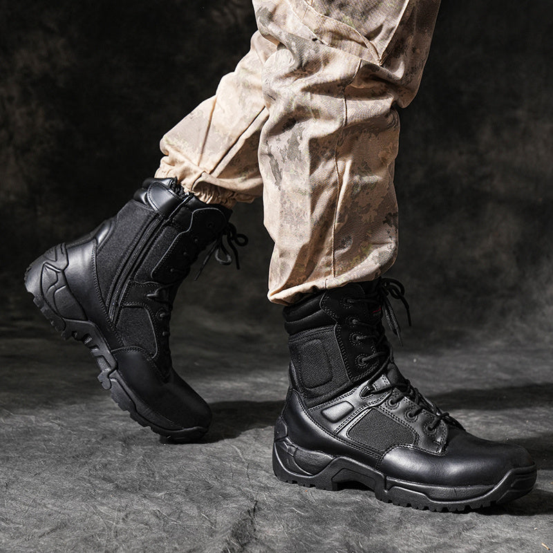 NORTIV 8 Men's Tactical Boot Waterproof Lightweight Comfortable Boots for Work Motorcycle Combat Boots Side Zipper Hiking Outdoor Climbing Activities All Day All Season Christmas Gifts