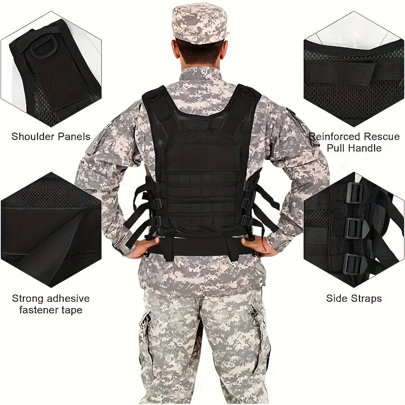 Quick Release Multi-Functional Breathable Vest for Outdoor Adventure, Camping, Hiking, Fishing, Training