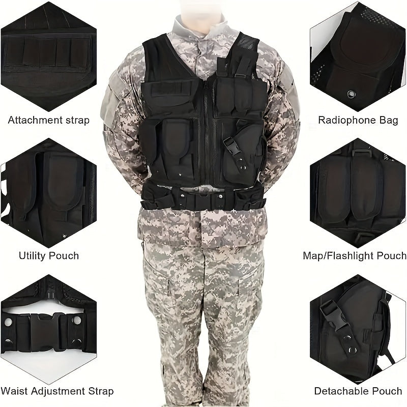 Quick Release Multi-Functional Breathable Vest for Outdoor Adventure, Camping, Hiking, Fishing, Training