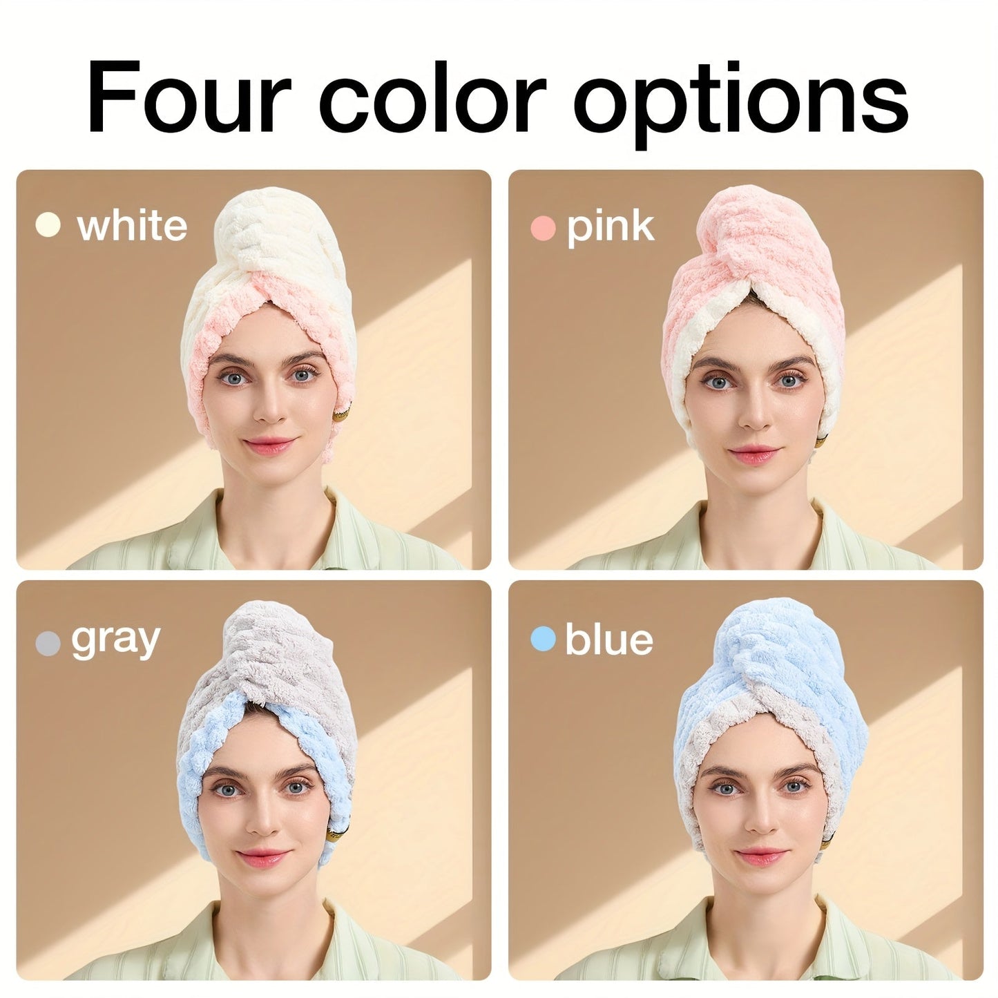 1pc Women'S Extra Large Quick-Dry Hair Towel - Super Absorbent Microfiber Turban with Wide Brim, 50x70cm (19.69x27.56in) for Curly, Wavy, Straight Hair - Thick & Soft for Home, Travel, Christmas Gift, Hair Towel For Women, Hair Towel For Men