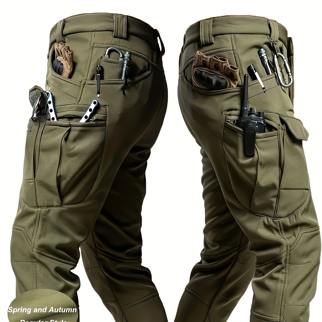 Men's Tactical Cargo Pants - Stretch Fabric with Multiple Pockets, Regular Fit, Machine Washable - Elastic Waist for Everyday Comfort - Durable Outdoor Hiking and Casual Workwear - Casual Cargo Pants