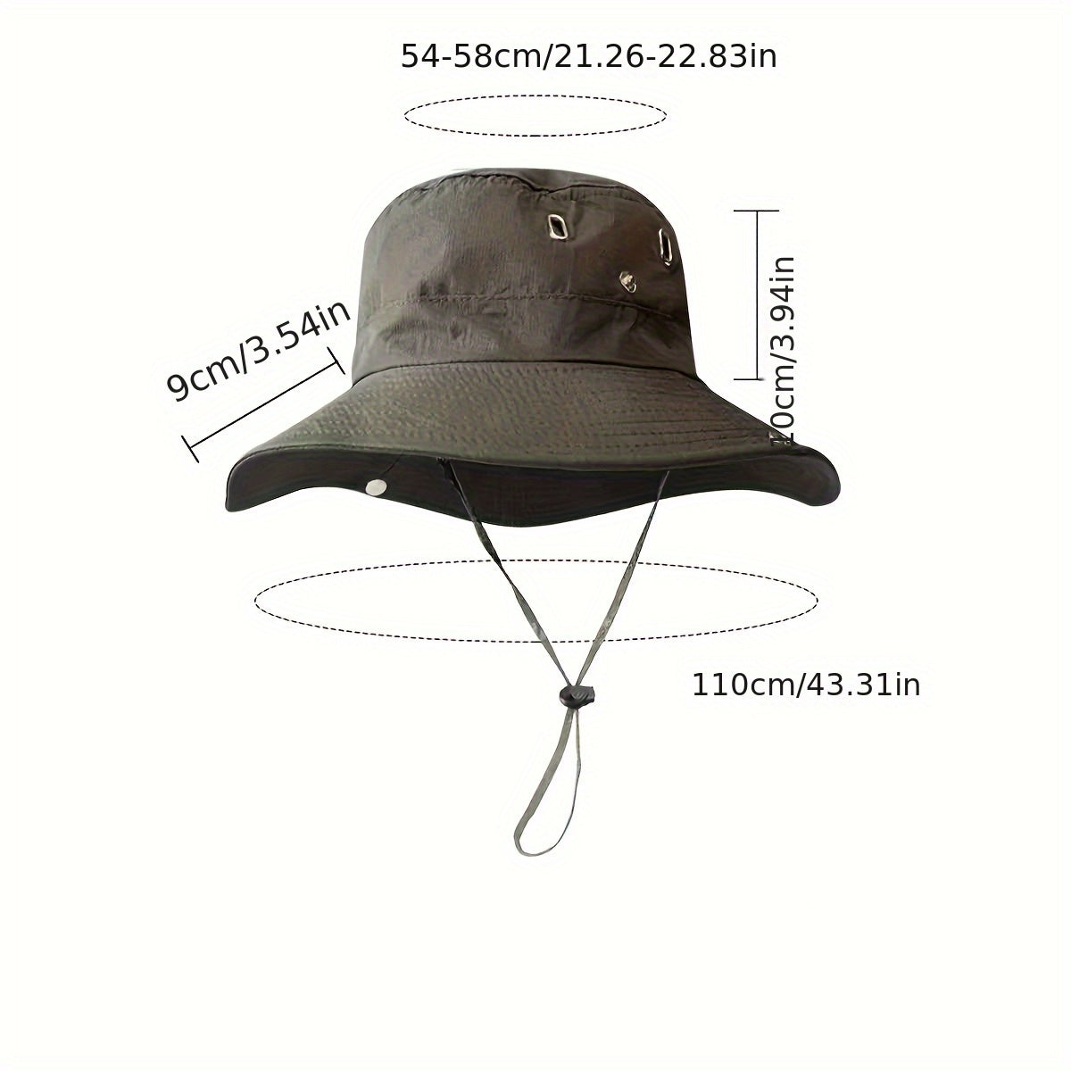 Hiking Outdoor Hat, New Unisex Mountaineering Sun Protection Bucket Hat, Outdoor Quick-Dry Drawstring Cap, Travel Outdoor Bucket Hat, Fishing Hat, Windproof with Random Style Button and Drawstring