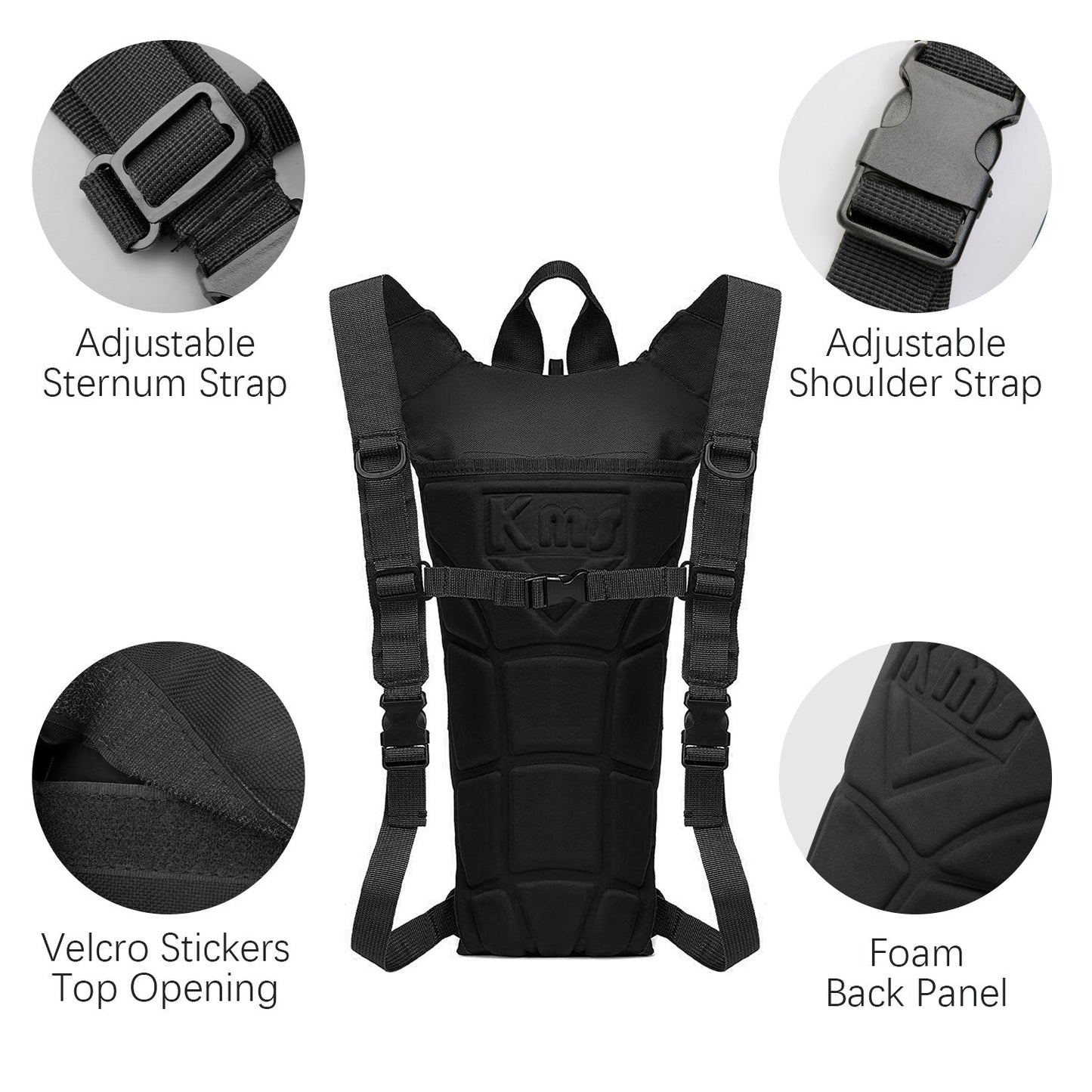 101.44oz Leakproof Hiking Water Backpack & Water Bladder System - Lightweight Hydration Pack with Adjustable Padded Shoulder Straps, Quick-Release Valve for Camping, Cycling, Trekking, Outdoor Sports (Black/Green/Tan) - Compatible with