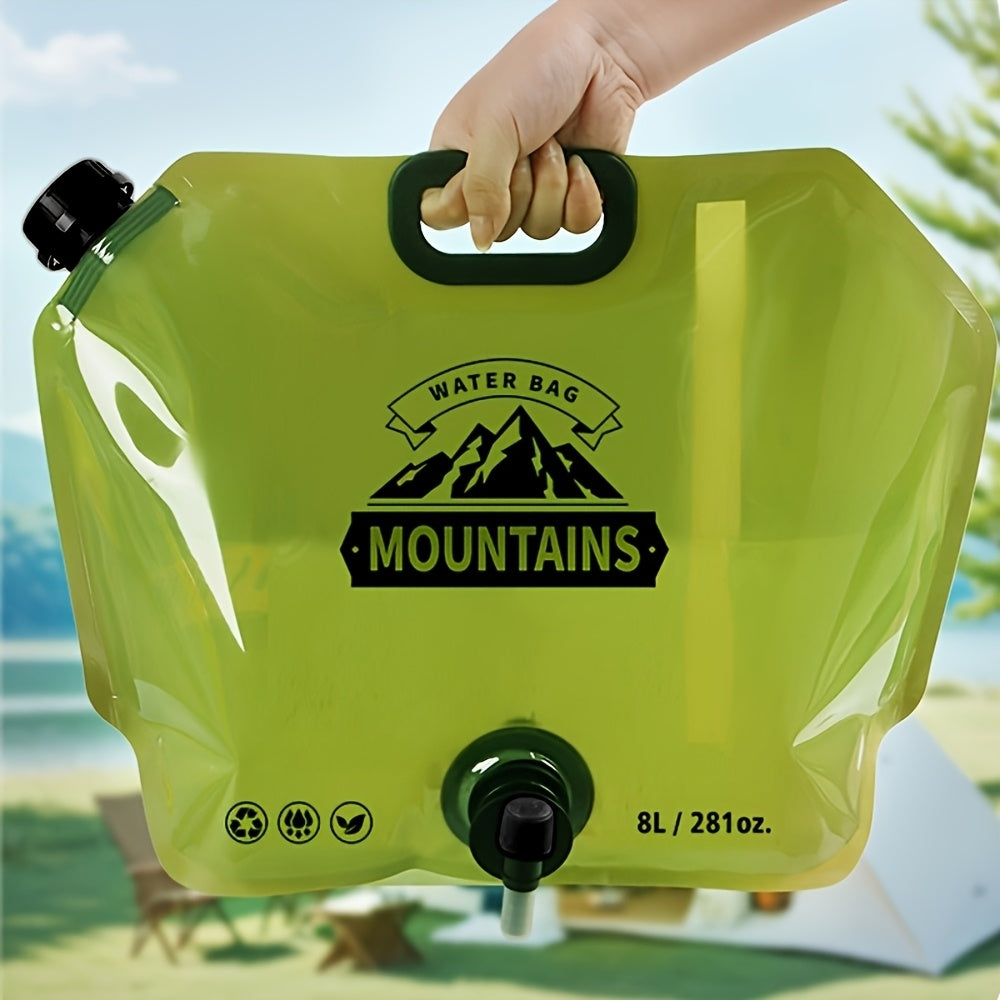 2.11gal Portable Water Container with Faucet - Foldable, Lightweight & Durable PET Material, Ideal for Camping, Hiking, Travel & Outdoor Activities, Camping Water Jug