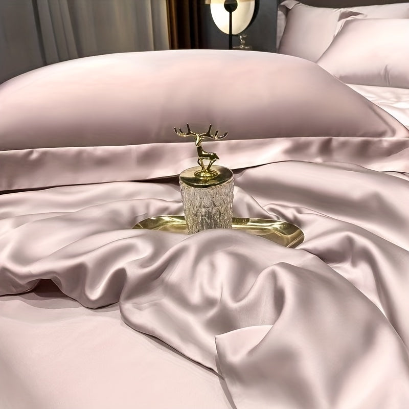 2-Pack Luxurious 30% Mulberry Blended Satin Pillowcases, 25 Momme Satin Weave, Hypoallergenic Solid Color Envelope Closure, 120-140gsm