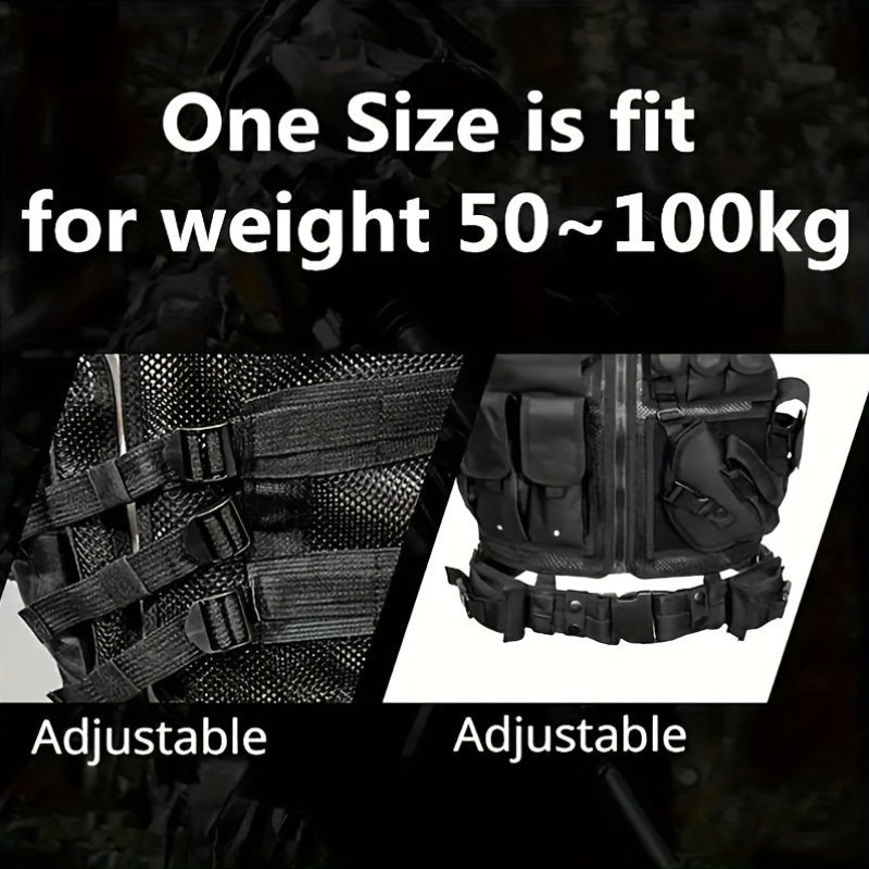 Quick Release Multi-Functional Breathable Vest for Outdoor Adventure, Camping, Hiking, Fishing, Training