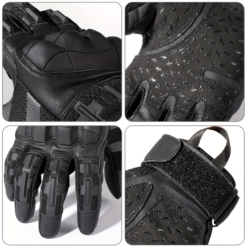 Men'S Hard Shell Protective Gloves, Touch Screen Tactical Gloves, Suitable for Outdoor Sports, Climbing, Hiking, Men And Women, Summer Winter