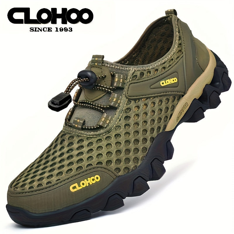 Mesh Shoes, Rubber Thick Sole, Handcrafted Cold Glue Shoes, Outdoor Casual Athletic Men'S Shoes