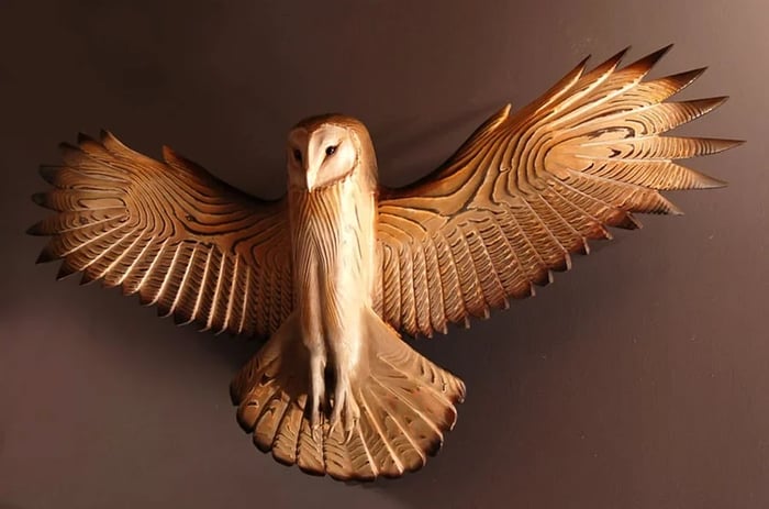 Wood Wall Decoration – Owl “Majestic”