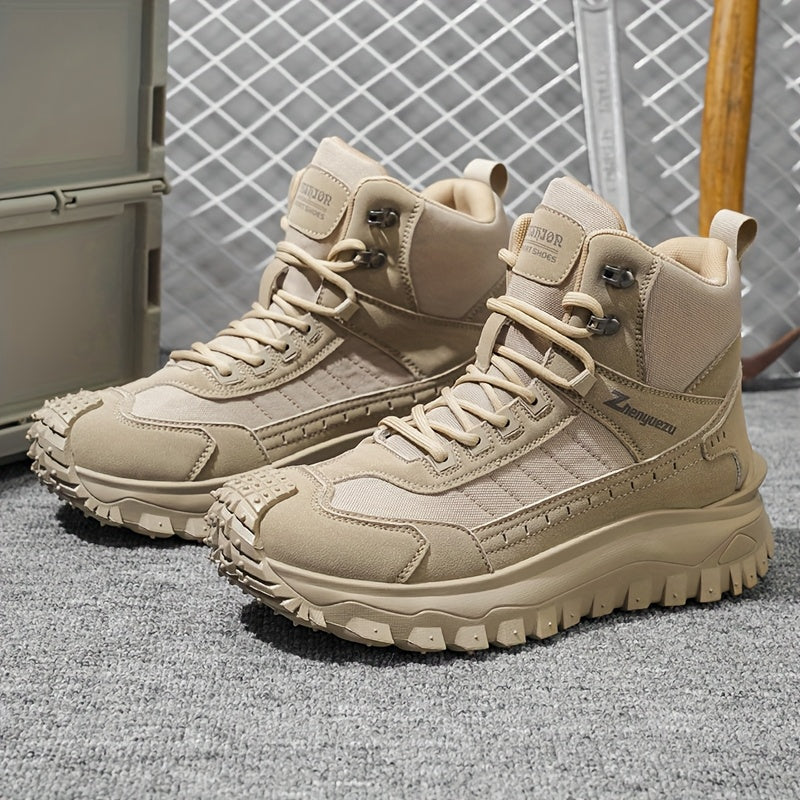 Autumn New High-Top Large Size Sports Hiking Shoes, Comfortable Thick Sole Lightweight Casual Walking Shoes, Suitable for All Seasons Daily Outdoor Sports, Walking And Travel, Hiking, Camping Gear