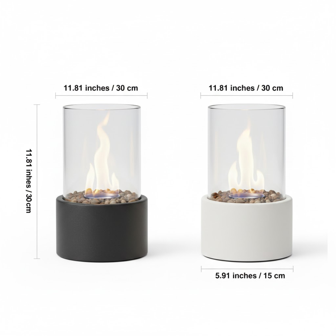FlameAura | Chimenea de mesa de bioetanol – Llama sin humo y diseño moderno