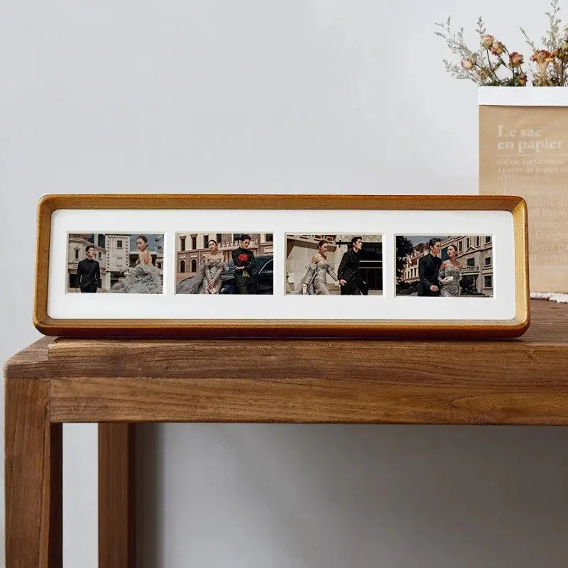 Houten Fotolijst voor Meerdere Foto's met Passe-Partout voor Wand en Plank