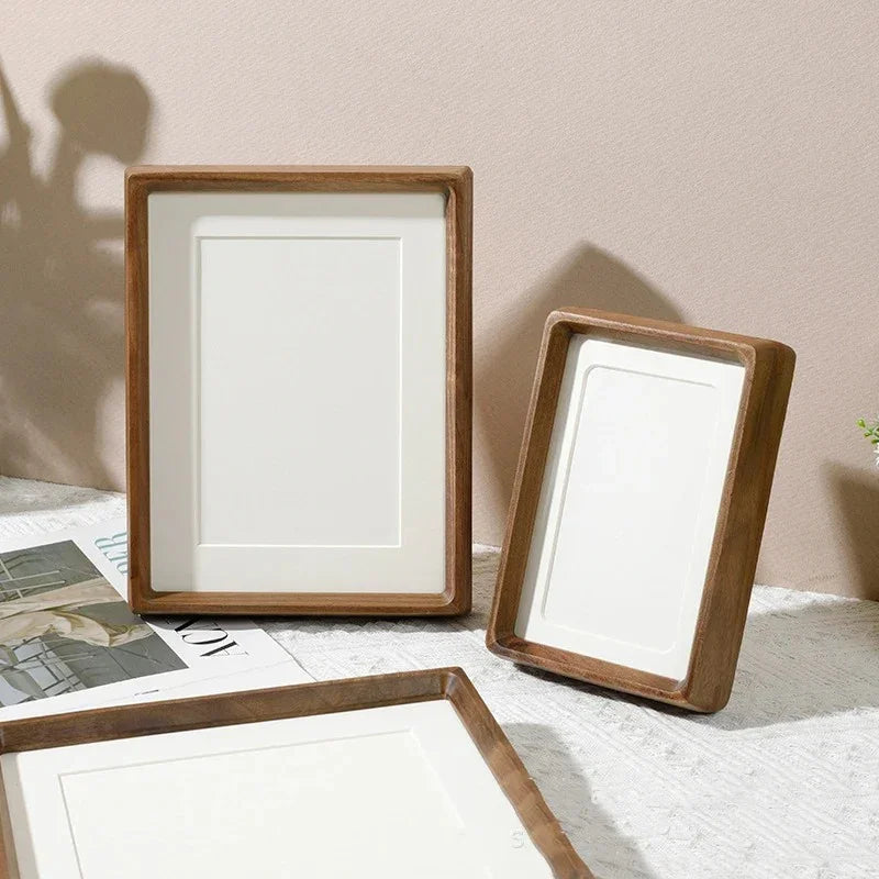 Houten Fotolijst met Afgeronde Hoeken en Acryl Voorplaat voor Tafelopstelling